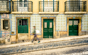 Man walking in Lisbon