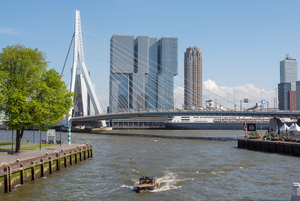 Rotterdam skyline view from the New Meuse river