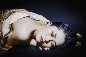 Young Chinese woman wearing silk portrait