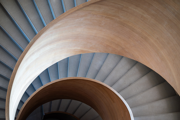 Curved Modern Wooden Spiral Staircase  1 by Philippe Lejeanvre