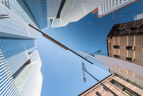 Ancient and modern buildings low angle view rjpg by Philippe Lejeanvre