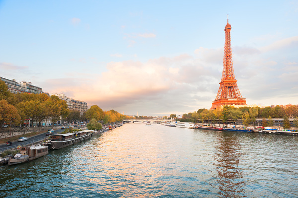 Orange Eiffel tower  Print