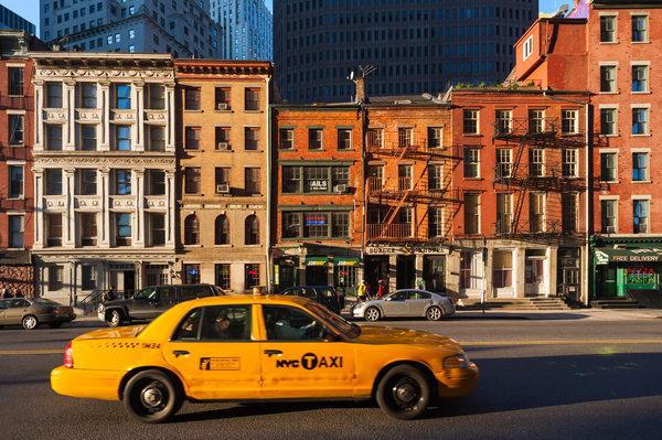 Yellow taxi   lower Manhattan   NYC Print