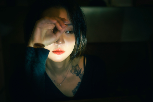 Young woman in a teahouse by Philippe Lejeanvre