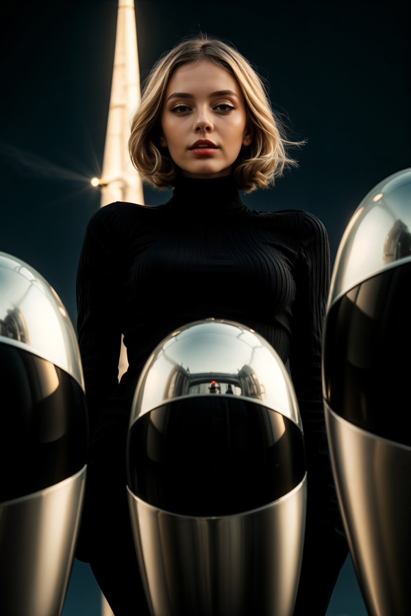 Ai portrait of a young woman in a futuristic world by Philippe Lejeanvre