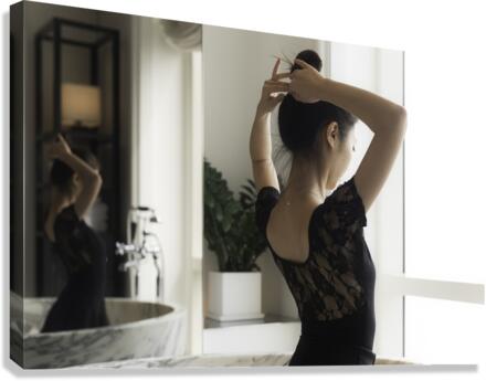 Ballerina portrait in a bathroom Canvas Print