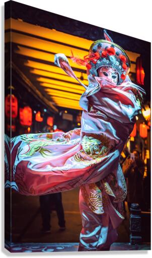 Chinese actress performs a traditional face-changing show Canvas Print