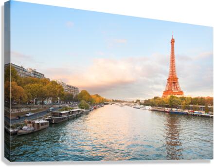 Orange Eiffel tower  Canvas Print