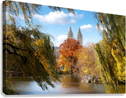 Lake in Central Park in autumn Canvas Print