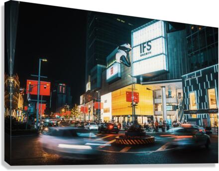 Downtown Chengdu illuminated at night Canvas Print