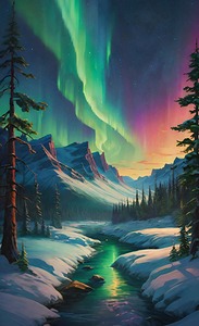 Northern light Canada art 20k4