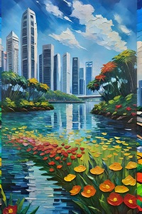 Singapore cityscape art18k3
