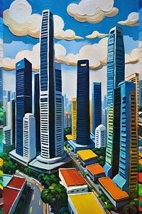Singapore cityscape art18k4