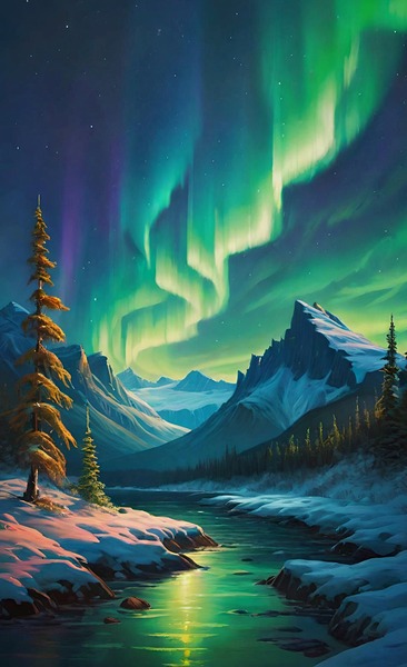 Northern light Canada art 20k1 Print