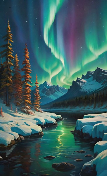 Northern light Canada art 20k3 Print