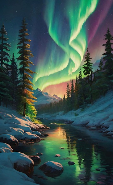 Northern light Canada art 20k5 Print