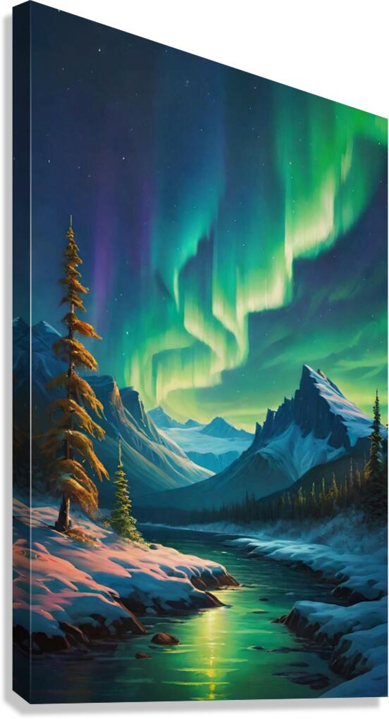 Northern light Canada art 20k1 Canvas Print