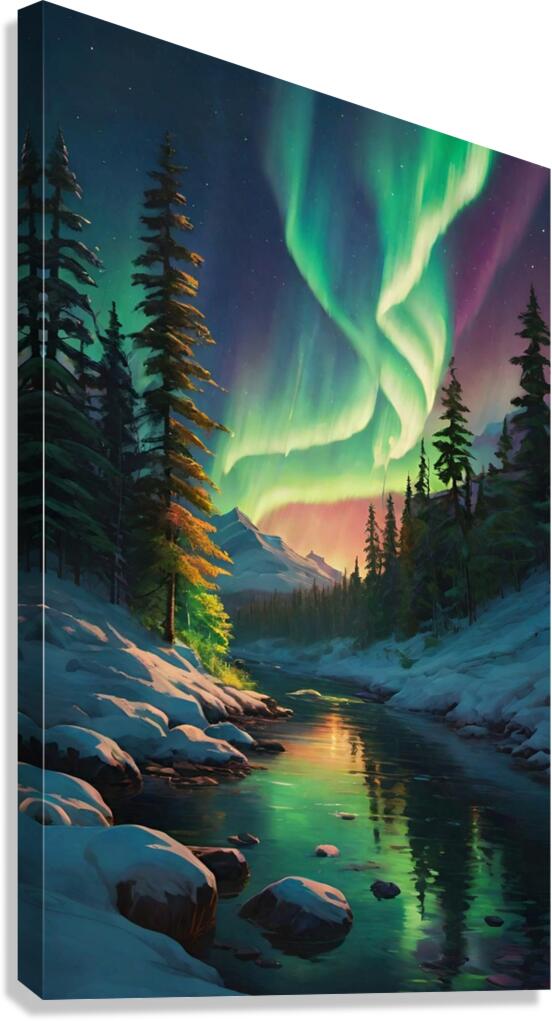 Northern light Canada art 20k5 Canvas Print