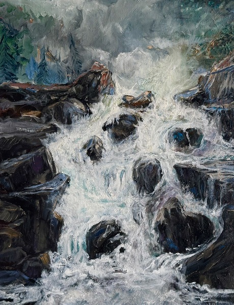 IMG 4225 white waterfall Print