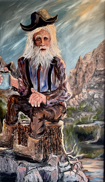 IMG 4152 Old mountain man on a stump Print