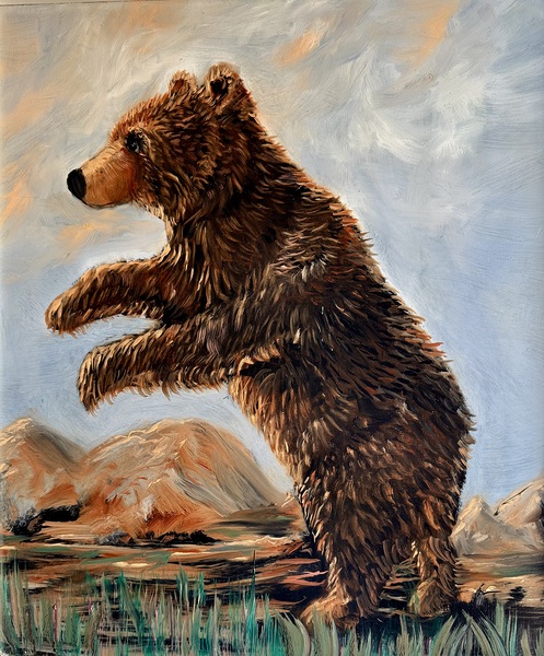 IMG 4326 grizzly cub looking for mama Print