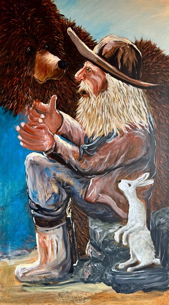 IMG 4146 mountain Man bear and rabbit by Les Smith