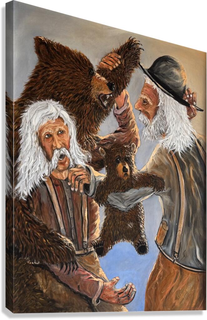 IMG 4228 Two Mount Man mama grizzly in her cub Canvas Print