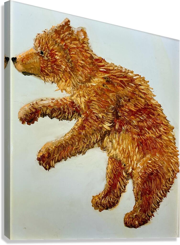 IMG 0133 grizzly cub on ice pond Canvas Print