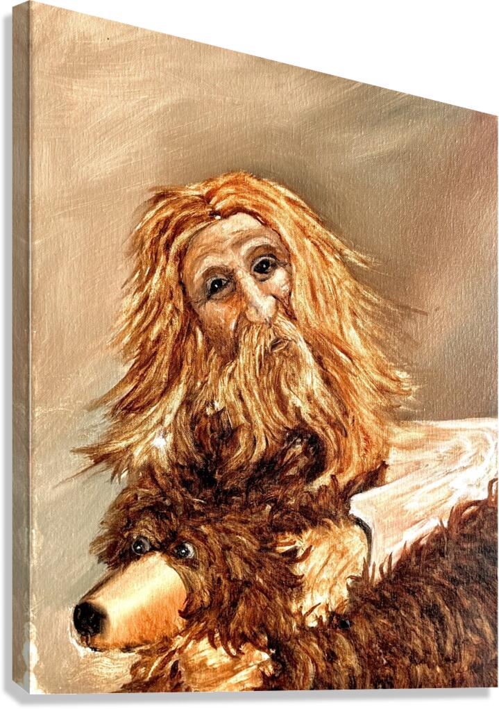 IMG 4235 orange hair mountain man  and bear Canvas Print