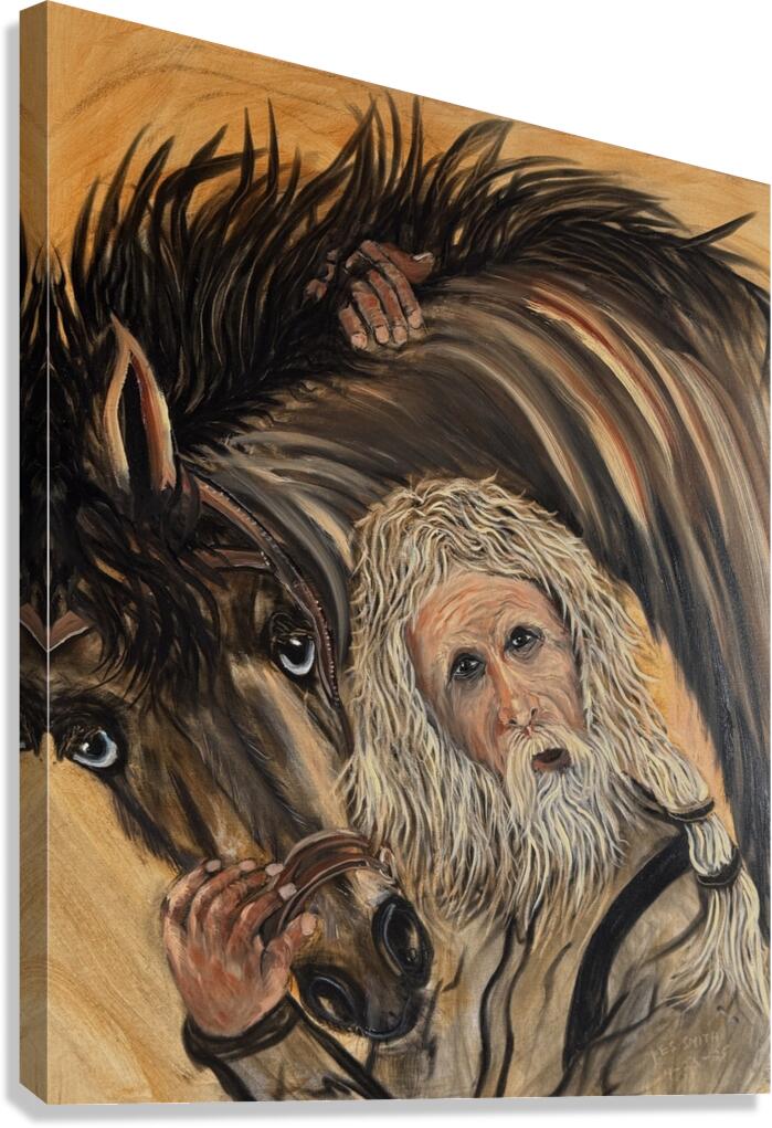 IMG 4232 Mountain man blue eyed horse Canvas Print