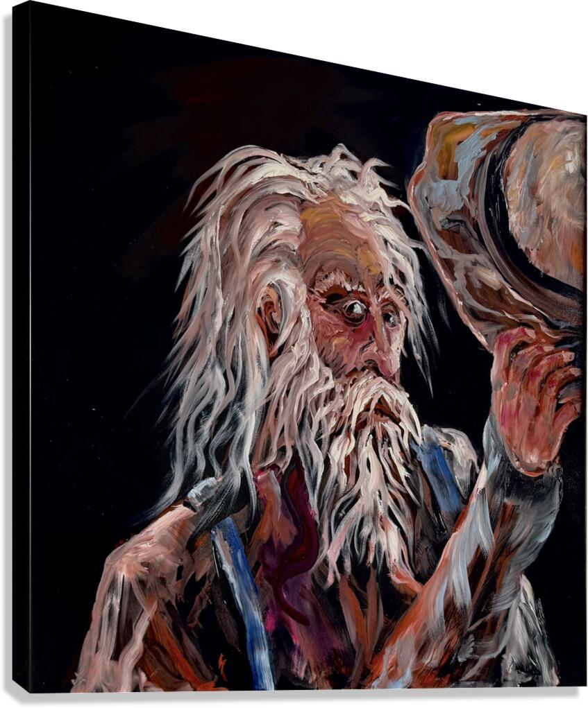 IMG 4205 Old cowboy holding his hat up Canvas Print