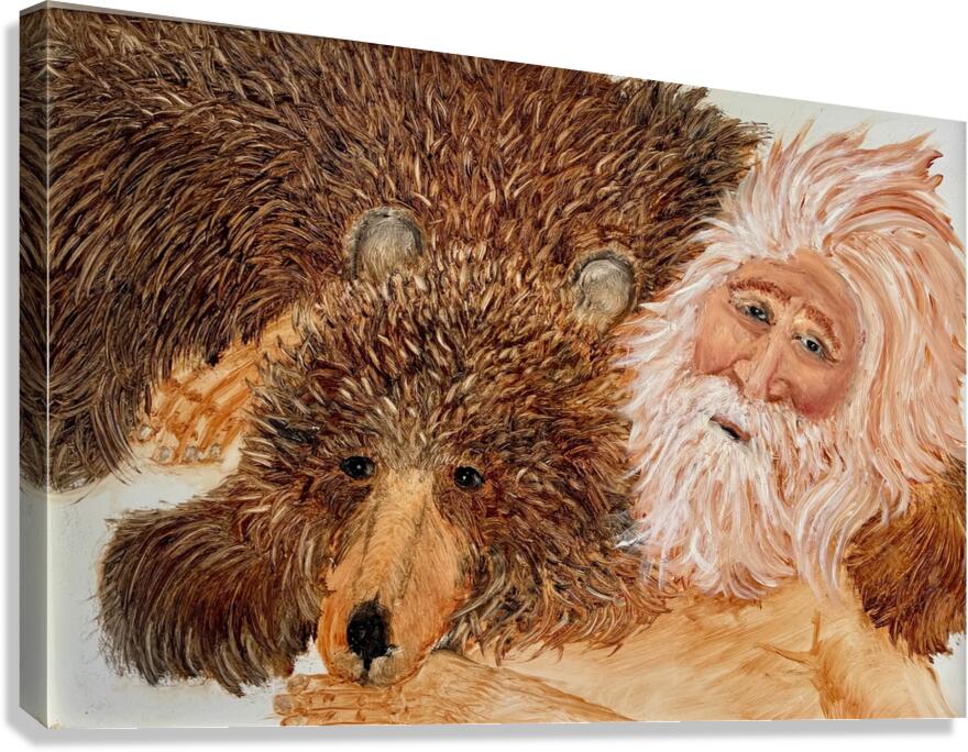 IMG 4317 - Old man And his grizzly bear Canvas Print