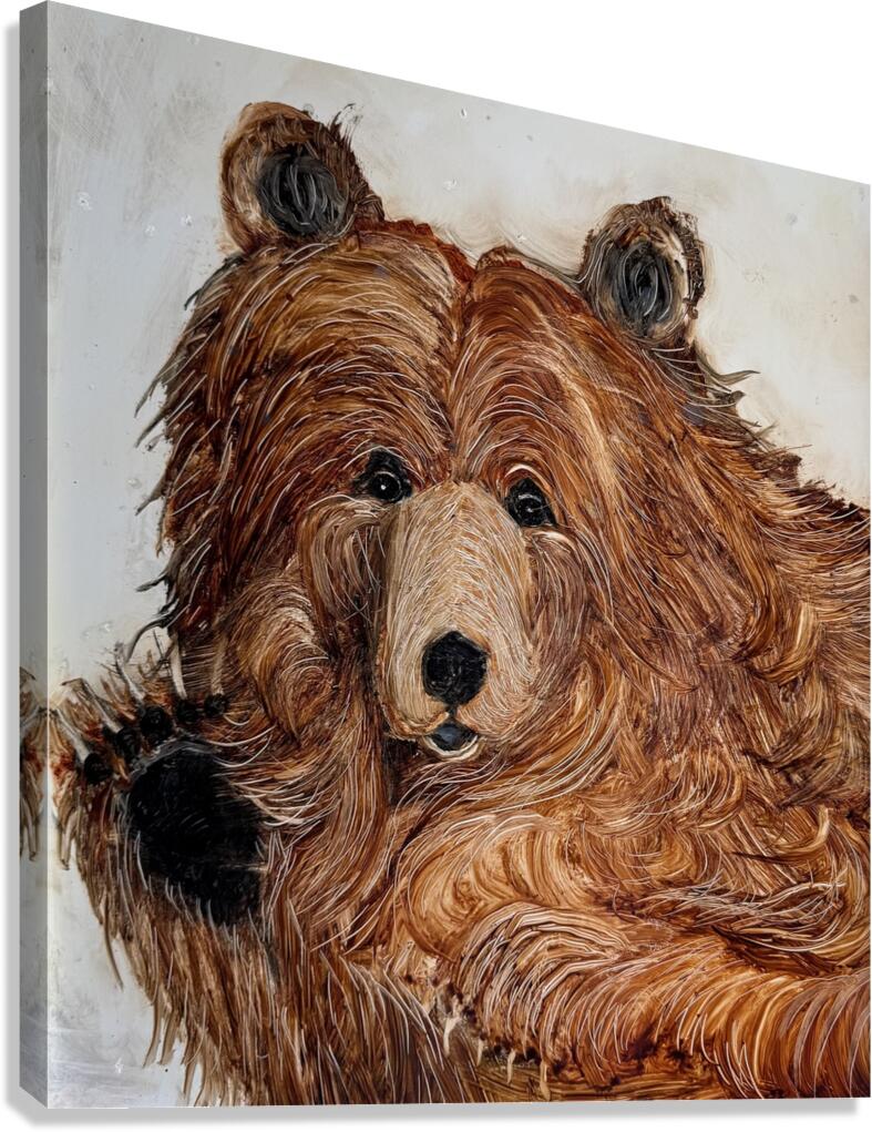 IMG 4321 happy waving bear Canvas Print