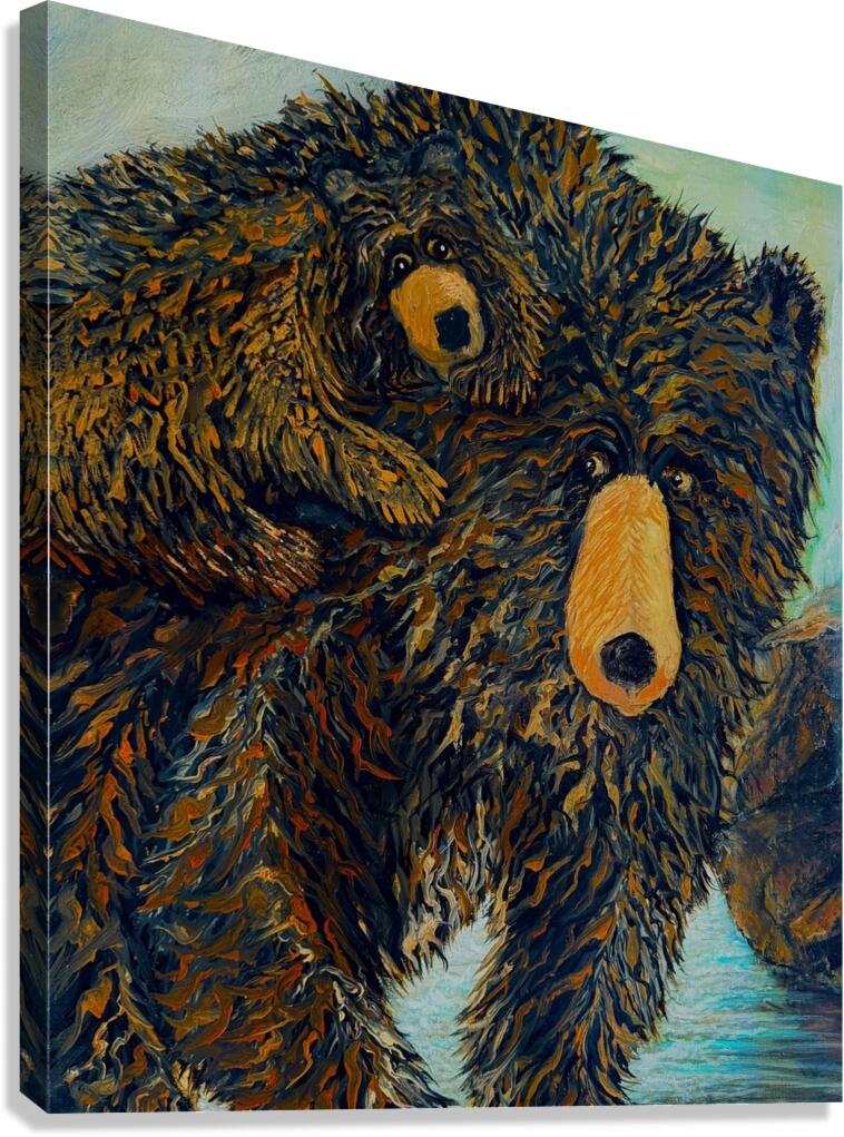 IMG 4303. grizzly bear and a cub Canvas Print