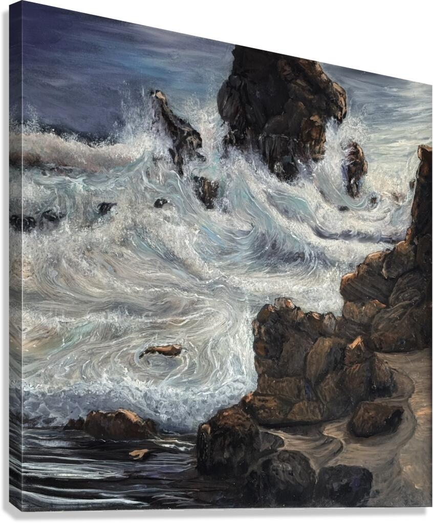 IMG 4137 rough white water sea Canvas Print