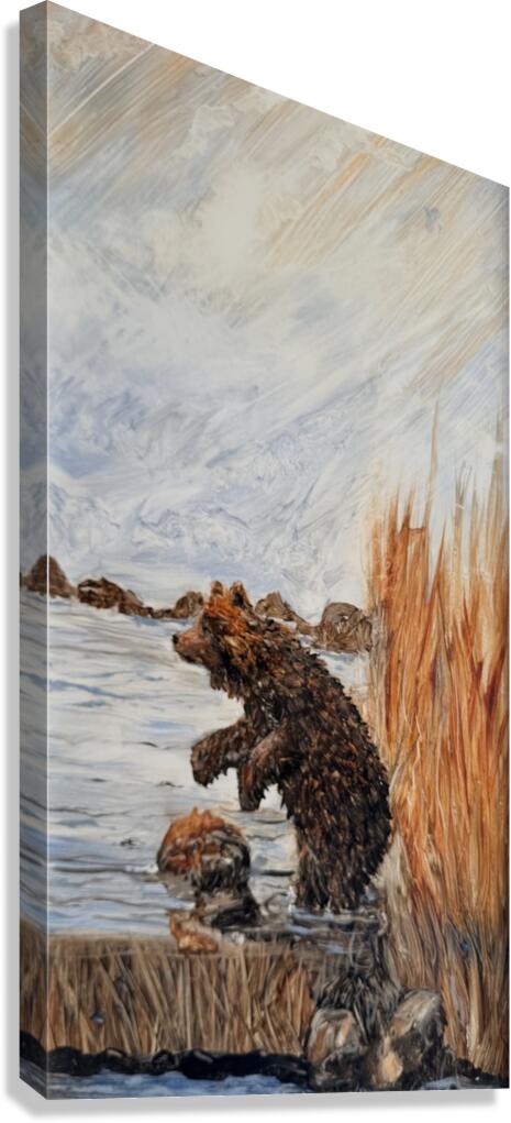IMG 4310. Bear in a lake Canvas Print