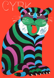 1975 CYRK Polish Circus Tiger Advertising Pos