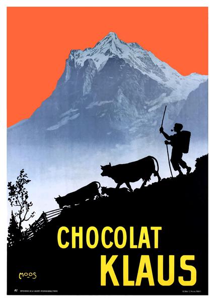 1906 SWITZERLAND Chocolate Advertising Poster by Retrographics