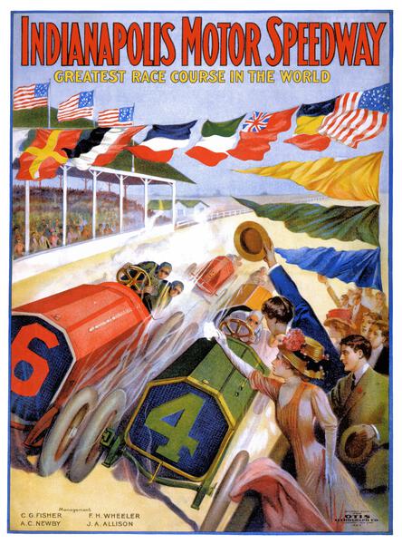 1909 Indianapolis Motor Speedway Advertising Poster by Retrographics