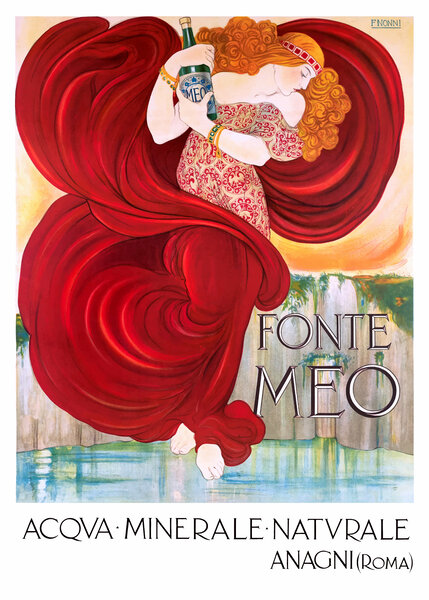 1910 Italian Mineral Spring Water Advertising Poster by Retrographics