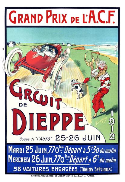 1912 ACF French Grand Prix Advertising Poster by Retrographics