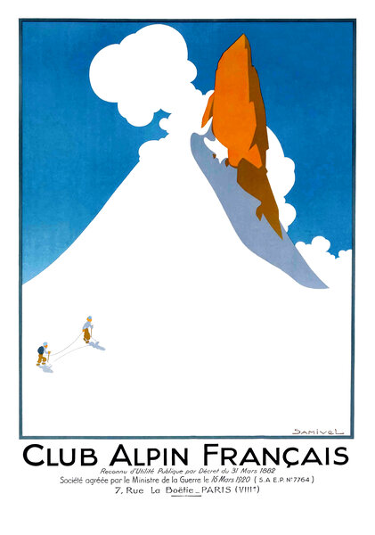 1920 FRANCE French Alpine Club Poster by Retrographics