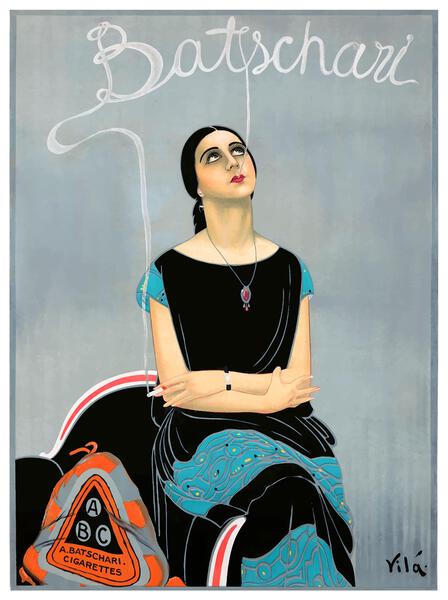 1925 Batschari Cigarettes Dutch Advertising Poster by Retrographics