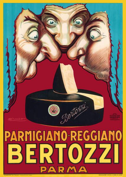 1930 Bertozzi Parma Cheese Italian Advertising Poster by Retrographics