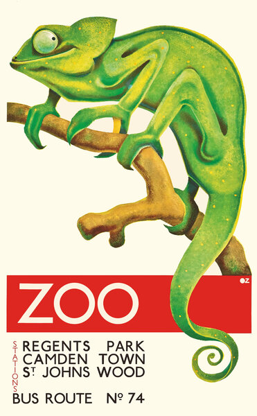 1935 Chamaleon ZOO Advertising Poster by Retrographics