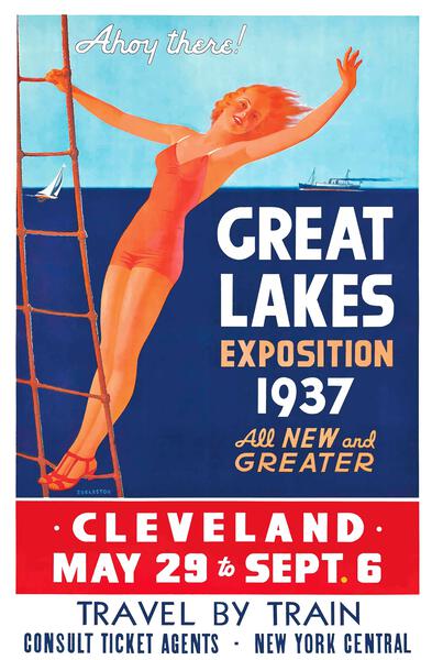 1937 Great Lakes Exposition Advertising Poster by Retrographics
