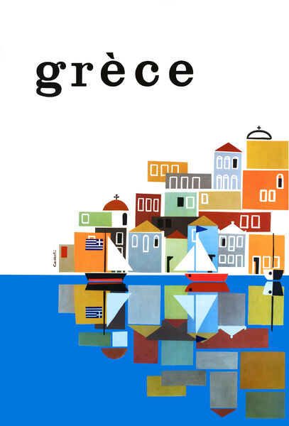 1961 Greece Travel Poster by Retrographics