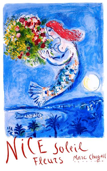 1962 FRANCE Marc Chagall Nice Soleil Fleurs T by Retrographics