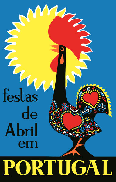 1965 PORTUGAL April Festivals  Travel Poster by Retrographics