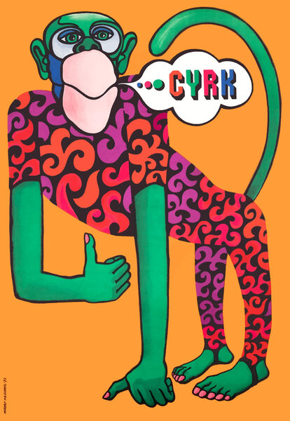 1973 CYRK Polish Circus Chimp Advertising Pos by Retrographics